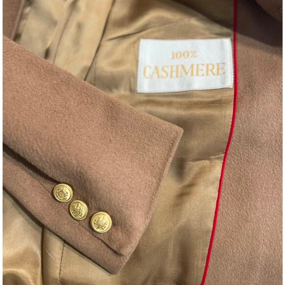 Vintage 80s Cashmere Camel Blazer Grey Plaid Midi Skirt Suit size 6 Van Julian - Picture 6 of 16